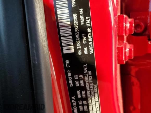 ✅ 2019 Alfa Romeo Giulia Quadrifoglio • VIN: ZARFAMEV6K7620306 • Lot: 73551362. Wystawiony na Copart z przebiegiem Nie podano. Bezpłatny archiwum sprzedaży aukcyjnych z USA i szczegółowy raport historii pojazdu na DreamBid. Zdjęcie 13.