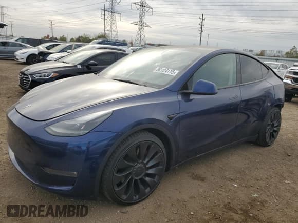 ✅ 2022 Tesla Model Y Performance • VIN: 7SAYGDEFXNF539871 • Lot: 90124115. Listed on Copart with 38,046 mi. Free auction sales archive from the USA and detailed vehicle history report at DreamBid. Image 1.