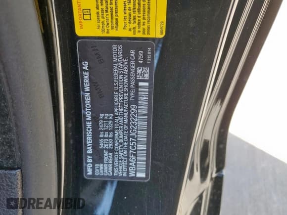 ✅ 2018 BMW 6 Series 650i xDrive • VIN: WBA6F7C57JG232299 • Лот: 64052295. Опубликован ранее на Copart с пробегом 29 027 миль. Бесплатный доступ к архиву аукционных продаж из США и подробный отчёт об истории автомобиля на DreamBid. Изображение 13.