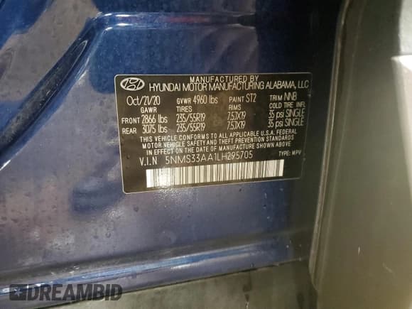 ✅ 2020 Hyundai Santa Fe SEL • VIN: 5NMS33AA1LH295705 • Lot: 38754014. Wystawiony na Copart z przebiegiem 64 969 mil. Bezpłatny archiwum sprzedaży aukcyjnych z USA i szczegółowy raport historii pojazdu na DreamBid. Zdjęcie 13.