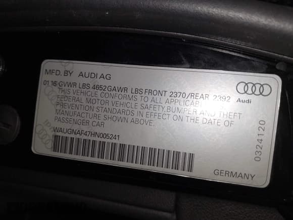 ✅ 2017 Audi A4 Premium • VIN: WAUGNAF47HN005241 • Лот: 42324621. Опубликован ранее на IAAI с пробегом 64 142 миль. Бесплатный доступ к архиву аукционных продаж из США и подробный отчёт об истории автомобиля на DreamBid. Изображение 9.