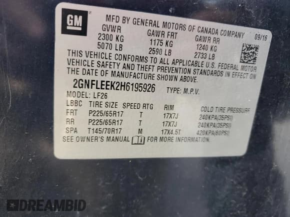 ✅ 2017 Chevrolet Equinox LS • VIN: 2GNFLEEK2H6195926 • Лот: 68330644. Опубликован ранее на Copart с пробегом 149 781 миль. Бесплатный доступ к архиву аукционных продаж из США и подробный отчёт об истории автомобиля на DreamBid. Изображение 15.