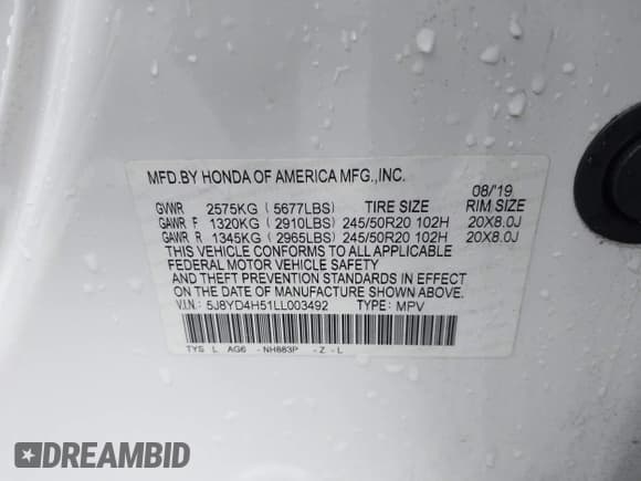 ✅ 2020 Acura MDX Technology • VIN: 5J8YD4H51LL003492 • Lot: 43713549. Wystawiony na IAAI z przebiegiem 76 334 mil. Bezpłatny archiwum sprzedaży aukcyjnych z USA i szczegółowy raport historii pojazdu na DreamBid. Zdjęcie 9.