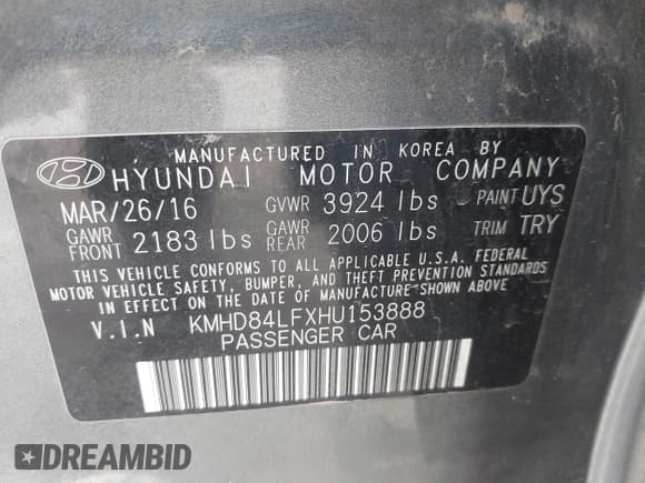 ✅ 2017 Hyundai Elantra SE • VIN: KMHD84LFXHU153888 • Lot: 42344724. Wystawiony na IAAI z przebiegiem 152 769 mil. Bezpłatny archiwum sprzedaży aukcyjnych z USA i szczegółowy raport historii pojazdu na DreamBid. Zdjęcie 9.