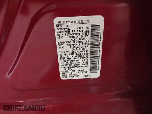 ✅ 2012 Nissan Rogue S • VIN: JN8AS5MV3CW362055 • Lot: 43431970. Wystawiony na IAAI z przebiegiem 102 300 mil. Bezpłatny archiwum sprzedaży aukcyjnych z USA i szczegółowy raport historii pojazdu na DreamBid. Zdjęcie 9.