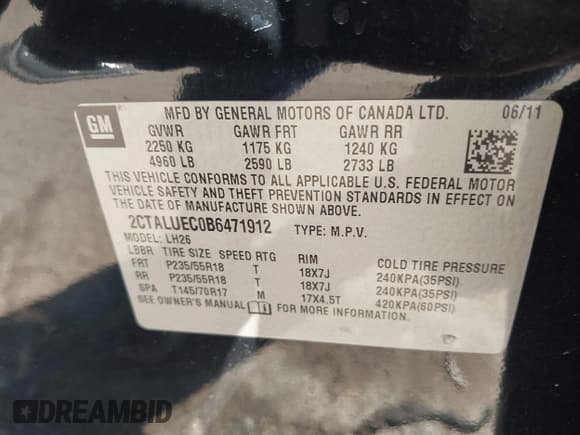 ✅ 2011 GMC Terrain SLT-1 • VIN: 2CTALUEC0B6471912 • Lot: 43591427. Wystawiony na IAAI z przebiegiem 185 578 mil. Bezpłatny archiwum sprzedaży aukcyjnych z USA i szczegółowy raport historii pojazdu na DreamBid. Zdjęcie 9.