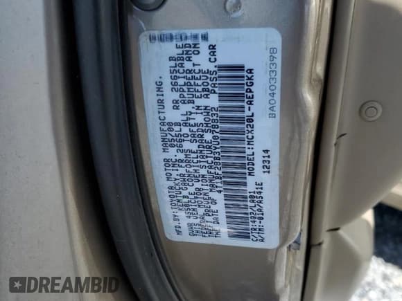 ✅ 2002 Toyota Avalon XLS • VIN: 4T1BF28B3YU078832 • Лот: 49529085. Опубликован ранее на Copart с пробегом 199 292 миль. Бесплатный доступ к архиву аукционных продаж из США и подробный отчёт об истории автомобиля на DreamBid. Изображение 12.