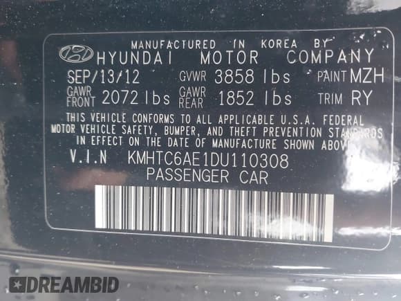 ✅ 2013 Hyundai Veloster Turbo • VIN: KMHTC6AE1DU110308 • Lot: 42259651. Wystawiony na IAAI z przebiegiem 135 379 mil. Bezpłatny archiwum sprzedaży aukcyjnych z USA i szczegółowy raport historii pojazdu na DreamBid. Zdjęcie 9.