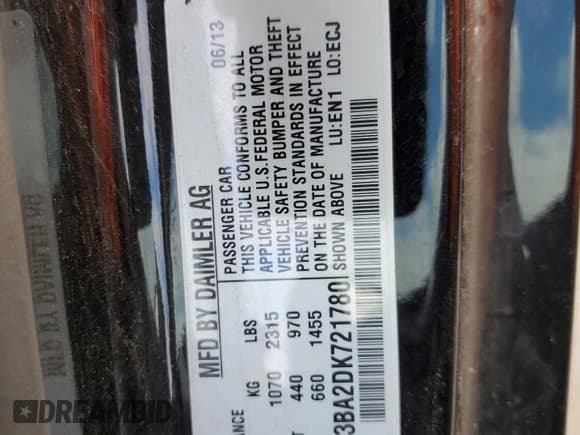 ✅ 2013 Smart fortwo Passion • VIN: WMEEK3BA2DK721780 • Lot: 84732784. Wystawiony na Copart z przebiegiem 84 297 mil. Bezpłatny archiwum sprzedaży aukcyjnych z USA i szczegółowy raport historii pojazdu na DreamBid. Zdjęcie 12.