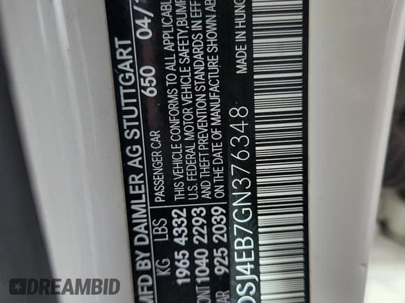 ✅ 2016 Mercedes-Benz CLA 250 • VIN: WDDSJ4EB7GN376348 • Лот: 89852425. Опубликован ранее на Copart с пробегом 88 717 миль. Бесплатный доступ к архиву аукционных продаж из США и подробный отчёт об истории автомобиля на DreamBid. Изображение 12.