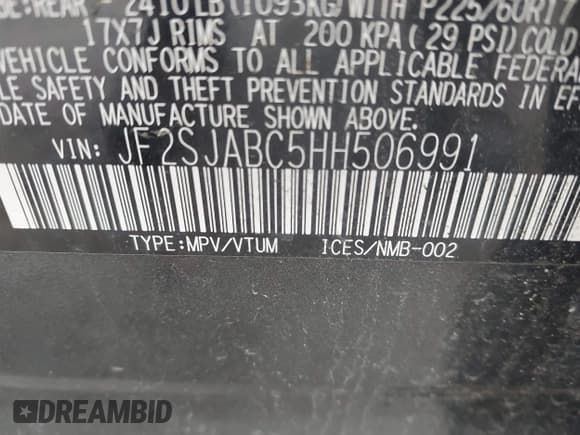 ✅ 2017 Subaru Forester • VIN: JF2SJABC5HH506991 • Lot: 43525326. Wystawiony na IAAI z przebiegiem 186 082 mil. Bezpłatny archiwum sprzedaży aukcyjnych z USA i szczegółowy raport historii pojazdu na DreamBid. Zdjęcie 9.