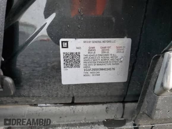 2021 Chevrolet Bolt EV Premier z VIN 1G1FZ6S03M4114176, wystawiony jako Copart lot #82215723 z przebiegiem 33 104 mil mil oraz . Historia ofert i sprzedaży dostępna na DreamBid. Obrazek 12.