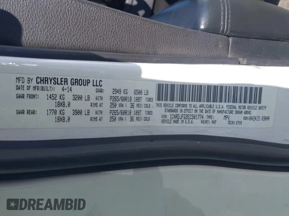 ✅ 2014 Dodge Durango Special Service • VIN: 1C4RDJFG2EC501774 • Lot: 41560049. Wystawiony na IAAI z przebiegiem 138 431 mil. Bezpłatny archiwum sprzedaży aukcyjnych z USA i szczegółowy raport historii pojazdu na DreamBid. Zdjęcie 9.