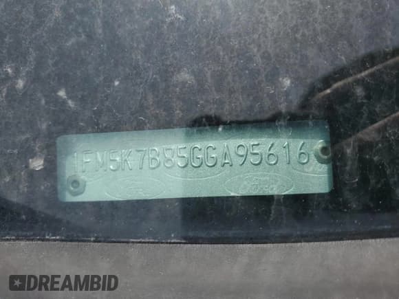 ✅ 2016 Ford Explorer • VIN: 1FM5K7B85GGA95616 • Lot: 59511125. Listed on Copart with 144,615 mi. Free auction sales archive from the USA and detailed vehicle history report at DreamBid. Image 13.