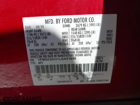 ✅ 2020 Ford Explorer XLT • VIN: 1FMSK8DH1LGA51659 • Lot: 43182888. Wystawiony na IAAI z przebiegiem 101 502 mil. Bezpłatny archiwum sprzedaży aukcyjnych z USA i szczegółowy raport historii pojazdu na DreamBid. Zdjęcie 9.