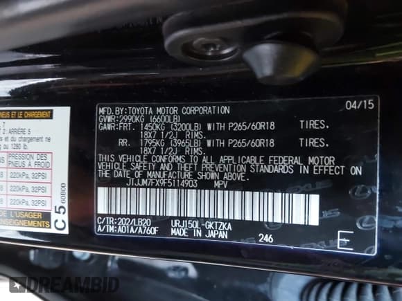 ✅ 2015 Lexus GX 460 Luxury • VIN: JTJJM7FX9F5114903 • Lot: 43566587. Wystawiony na IAAI z przebiegiem 93 384 mil. Bezpłatny archiwum sprzedaży aukcyjnych z USA i szczegółowy raport historii pojazdu na DreamBid. Zdjęcie 9.