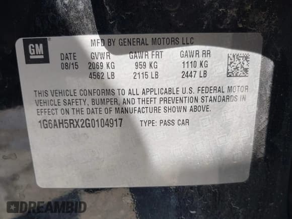 ✅ 2016 Cadillac ATS Luxury Collection AWD • VIN: 1G6AH5RX2G0104917 • Lot: 42687771. Wystawiony na IAAI z przebiegiem 55 402 mil. Bezpłatny archiwum sprzedaży aukcyjnych z USA i szczegółowy raport historii pojazdu na DreamBid. Zdjęcie 9.