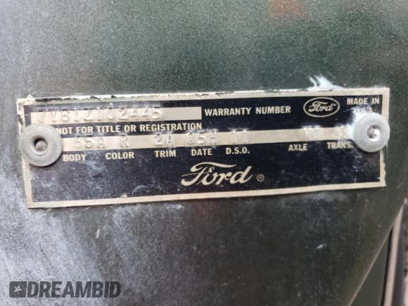 ✅ 1967 Ford Thunderbird • VIN: 7Y81Z102445 • Lot: 69610605. Wystawiony na Copart z przebiegiem 60 979 mil. Bezpłatny archiwum sprzedaży aukcyjnych z USA i szczegółowy raport historii pojazdu na DreamBid. Zdjęcie 12.