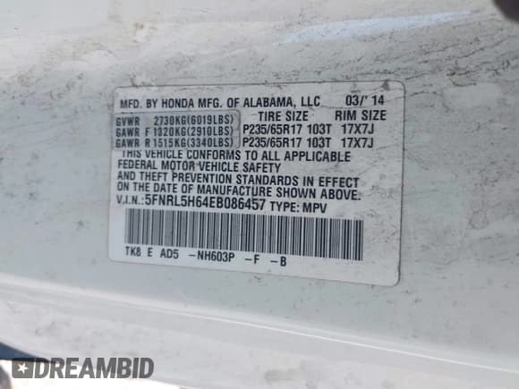 ✅ 2014 Honda Odyssey EX-L • VIN: 5FNRL5H64EB086457 • Lot: 43388455. Wystawiony na IAAI z przebiegiem 298 485 mil. Bezpłatny archiwum sprzedaży aukcyjnych z USA i szczegółowy raport historii pojazdu na DreamBid. Zdjęcie 9.