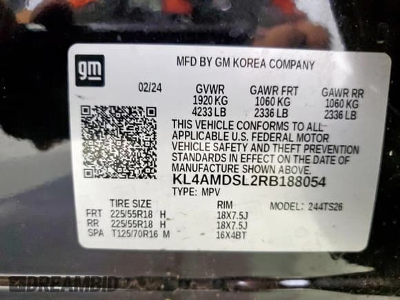 ✅ 2024 Buick Encore GX Sport Touring • VIN: KL4AMDSL2RB188054 • Лот: 84984865. Опубликован ранее на Copart с пробегом Не указан. Бесплатный доступ к архиву аукционных продаж из США и подробный отчёт об истории автомобиля на DreamBid. Изображение 14.