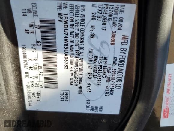 ✅ 2005 Ford Explorer Eddie Bauer • VIN: 1FMDU74W85UA06783 • Лот: 87324544. Опубликован ранее на Copart с пробегом 149 586 миль. Бесплатный доступ к архиву аукционных продаж из США и подробный отчёт об истории автомобиля на DreamBid. Изображение 13.