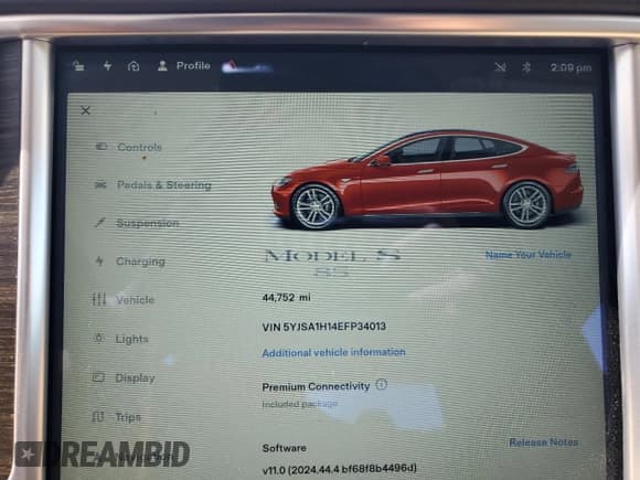 ✅ 2014 Tesla Model S 60 • VIN: 5YJSA1H14EFP34013 • Lot: 61643895. Wystawiony na Copart z przebiegiem 44 752 mil. Bezpłatny archiwum sprzedaży aukcyjnych z USA i szczegółowy raport historii pojazdu na DreamBid. Zdjęcie 9.