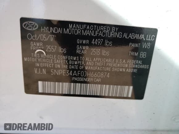 ✅ 2018 Hyundai Sonata Limited • VIN: 5NPE34AF0JH660874 • Lot: 48019883. Listed on Copart with 47,390 mi. Free auction sales archive from the USA and detailed vehicle history report at DreamBid. Image 15.