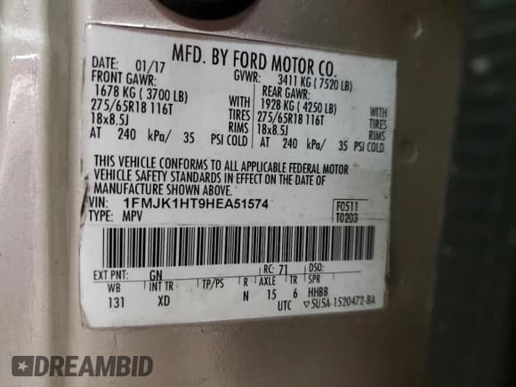 ✅ 2017 Ford Expedition Max XLT • VIN: 1FMJK1HT9HEA51574 • Lot: 91612805. Wystawiony na Copart z przebiegiem 134 161 mil. Bezpłatny archiwum sprzedaży aukcyjnych z USA i szczegółowy raport historii pojazdu na DreamBid. Zdjęcie 13.