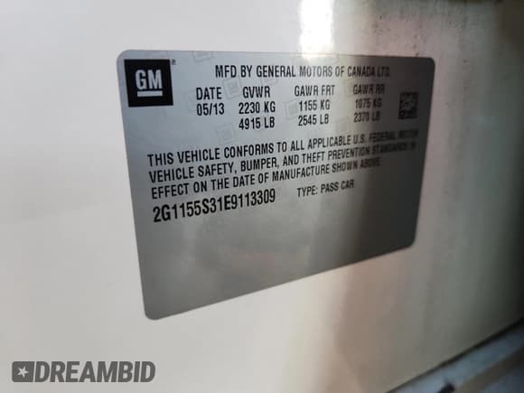 ✅ 2014 Chevrolet Impala LTZ • VIN: 2G1155S31E9113309 • Лот: 91235705. Опубликован ранее на Copart с пробегом 124 835 миль. Бесплатный доступ к архиву аукционных продаж из США и подробный отчёт об истории автомобиля на DreamBid. Изображение 12.