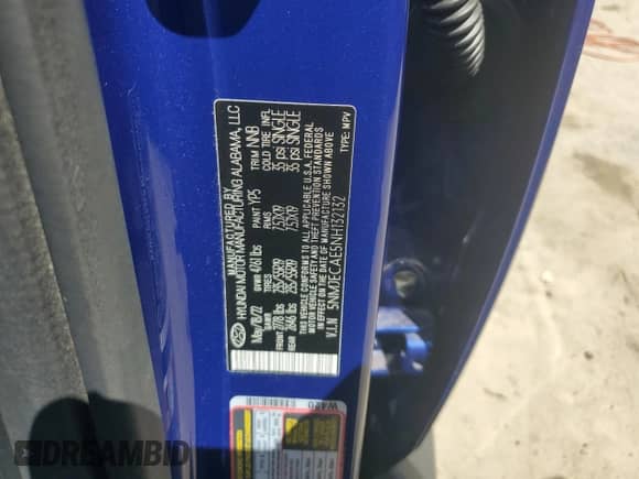 2022 Hyundai Tucson Limited z VIN 5NMJECAE5NH132132, wystawiony jako Copart lot #61995285 z przebiegiem 47 709 mil mil oraz Szkoda całkowita • Salvage title. Historia ofert i sprzedaży dostępna na DreamBid. Obrazek 13.