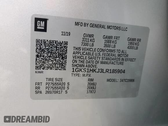 ✅ 2020 GMC Yukon XL Denali • VIN: 1GKS1HKJ3LR185904 • Lot: 66857385. Wystawiony na Copart z przebiegiem 112 161 mil. Bezpłatny archiwum sprzedaży aukcyjnych z USA i szczegółowy raport historii pojazdu na DreamBid. Zdjęcie 13.