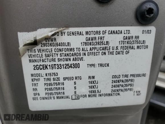 ✅ 2003 Chevrolet Silverado 1500 LS • VIN: 2GCEK19T331254300 • Лот: 61276044. Опубликован ранее на Copart с пробегом 213 857 миль. Бесплатный доступ к архиву аукционных продаж из США и подробный отчёт об истории автомобиля на DreamBid. Изображение 12.