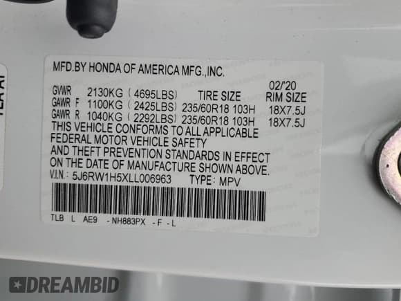 ✅ 2020 Honda CR-V EX • VIN: 5J6RW1H5XLL006963 • Lot: 90043455. Wystawiony na Copart z przebiegiem 73 972 mil. Bezpłatny archiwum sprzedaży aukcyjnych z USA i szczegółowy raport historii pojazdu na DreamBid. Zdjęcie 14.