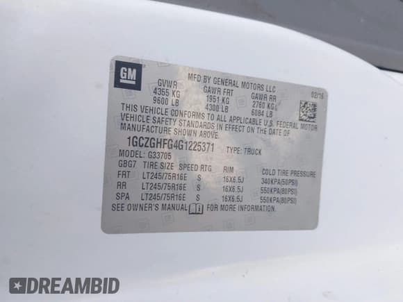 ✅ 2016 Chevrolet Express Cargo • VIN: 1GCZGHFG4G1225371 • Лот: 42610732. Опубликован ранее на IAAI с пробегом 96 610 миль. Бесплатный доступ к архиву аукционных продаж из США и подробный отчёт об истории автомобиля на DreamBid. Изображение 9.