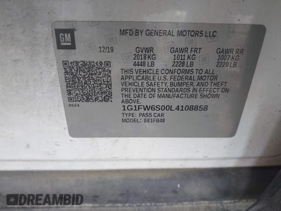 ✅ 2020 Chevrolet Bolt EV LT • VIN: 1G1FW6S00L4108858 • Lot: 43146320. Listed on IAAI with 14,973 mi. Free auction sales archive from the USA and detailed vehicle history report at DreamBid. Image 9.