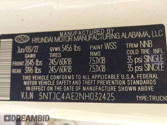 ✅ 2022 Hyundai Santa Cruz SEL • VIN: 5NTJC4AE2NH032425 • Лот: 41734794. Размещён на IAAI с пробегом 12 808 миль миль. Получите бесплатный доступ к архиву аукционных продаж из США и посмотрите подробный отчёт об истории автомобиля на DreamBid. Изображение 9.