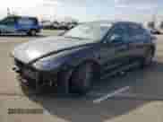 ✅ 2020 Hyundai Sonata Blue • VIN: KMHL24JJ1LA015266 • Лот: 81714165. Опубликован ранее на Copart с пробегом 118 939 миль. Бесплатный доступ к архиву аукционных продаж из США и подробный отчёт об истории автомобиля на DreamBid. Изображение 1.