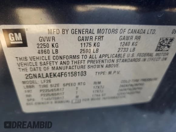 ✅ 2015 Chevrolet Equinox LS • VIN: 2GNALAEK4F6158103 • Лот: 73826014. Опубликован ранее на Copart с пробегом 152 550 миль. Бесплатный доступ к архиву аукционных продаж из США и подробный отчёт об истории автомобиля на DreamBid. Изображение 13.