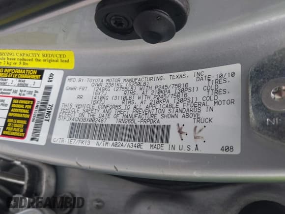 ✅ 2011 Toyota Tacoma • VIN: 5TFJX4GN3BX002487 • Лот: 42483183. Опубликован ранее на IAAI с пробегом 180 633 миль. Бесплатный доступ к архиву аукционных продаж из США и подробный отчёт об истории автомобиля на DreamBid. Изображение 9.