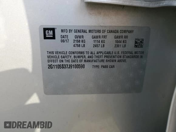 ✅ 2018 Chevrolet Impala LT • VIN: 2G1105S37J9100590 • Лот: 71194434. Опубликован ранее на Copart с пробегом 70 503 миль. Бесплатный доступ к архиву аукционных продаж из США и подробный отчёт об истории автомобиля на DreamBid. Изображение 14.