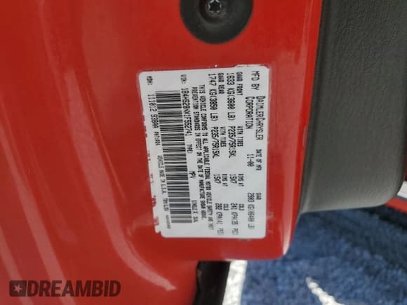 ✅ 2001 Dodge Durango • VIN: 1B4HS28NX1F552741 • Lot: 60312635. Wystawiony na Copart z przebiegiem Nie podano. Bezpłatny archiwum sprzedaży aukcyjnych z USA i szczegółowy raport historii pojazdu na DreamBid. Zdjęcie 12.
