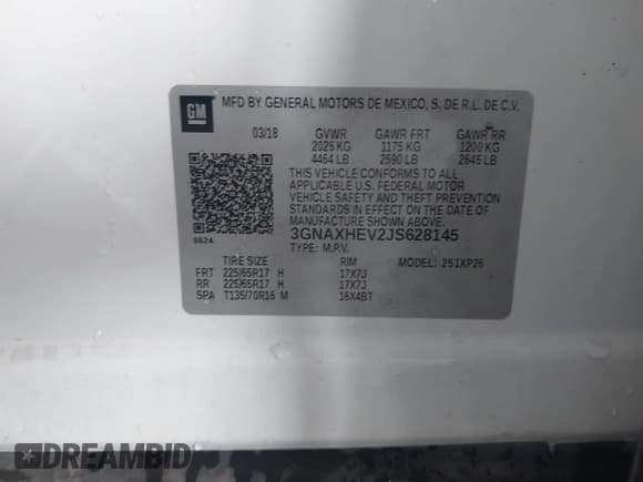 ✅ 2018 Chevrolet Equinox LS • VIN: 3GNAXHEV2JS628145 • Лот: 43416274. Опубликован ранее на IAAI с пробегом 74 927 миль. Бесплатный доступ к архиву аукционных продаж из США и подробный отчёт об истории автомобиля на DreamBid. Изображение 9.