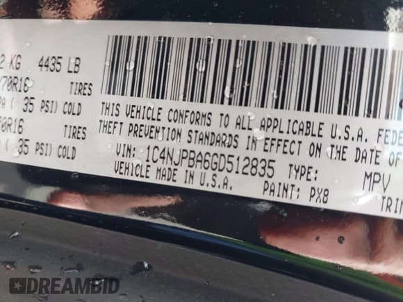 ✅ 2016 Jeep Patriot Sport • VIN: 1C4NJPBA6GD512835 • Lot: 43521747. Listed on IAAI with 113,605 mi. Free auction sales archive from the USA and detailed vehicle history report at DreamBid. Image 9.