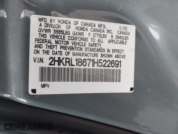 ✅ 2001 Honda Odyssey EX • VIN: 2HKRL18671H522691 • Lot: 43668242. Wystawiony na IAAI z przebiegiem 214 747 mil. Bezpłatny archiwum sprzedaży aukcyjnych z USA i szczegółowy raport historii pojazdu na DreamBid. Zdjęcie 9.