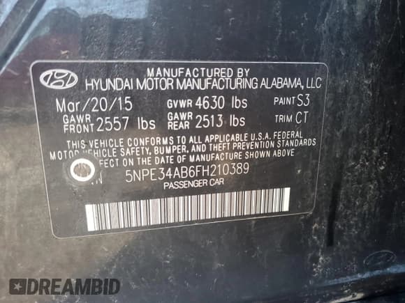 ✅ 2015 Hyundai Sonata Sport • VIN: 5NPE34AB6FH210389 • Lot: 53758385. Wystawiony na Copart z przebiegiem 130 095 mil. Bezpłatny archiwum sprzedaży aukcyjnych z USA i szczegółowy raport historii pojazdu na DreamBid. Zdjęcie 12.