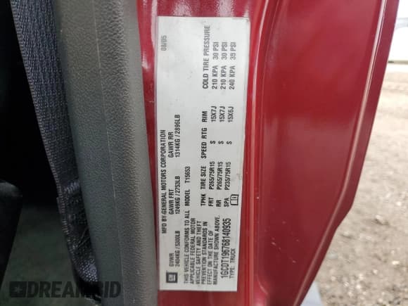 ✅ 2006 Chevrolet Colorado 1LT • VIN: 1GCDT196768140935 • Lot: 56552355. Wystawiony na Copart z przebiegiem 134 581 mil. Bezpłatny archiwum sprzedaży aukcyjnych z USA i szczegółowy raport historii pojazdu na DreamBid. Zdjęcie 13.