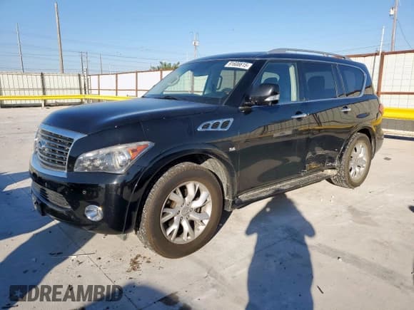 ✅ 2014 Infiniti QX80 • VIN: JN8AZ2NF1E9554254 • Lot: 91608615. Listed on Copart with 169,956 mi. Free auction sales archive from the USA and detailed vehicle history report at DreamBid. Image 1.