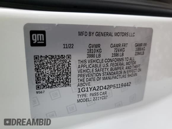 ✅ 2023 Chevrolet Corvette 1LT • VIN: 1G1YA2D42P5119442 • Lot: 92563025. Wystawiony na Copart z przebiegiem 29 381 mil. Bezpłatny archiwum sprzedaży aukcyjnych z USA i szczegółowy raport historii pojazdu na DreamBid. Zdjęcie 13.