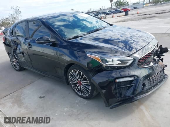 ✅ 2021 Kia Forte GT • VIN: 3KPF44AC3ME320506 • Lot: 43429241. Listed on IAAI with 91,941 mi. Free auction sales archive from the USA and detailed vehicle history report at DreamBid. Image 1.