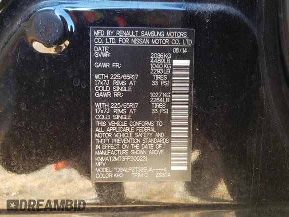 ✅ 2015 Nissan Rogue S • VIN: KNMAT2MT3FP500231 • Лот: 92314495. Опубликован ранее на Copart с пробегом 200 797 миль. Бесплатный доступ к архиву аукционных продаж из США и подробный отчёт об истории автомобиля на DreamBid. Изображение 13.